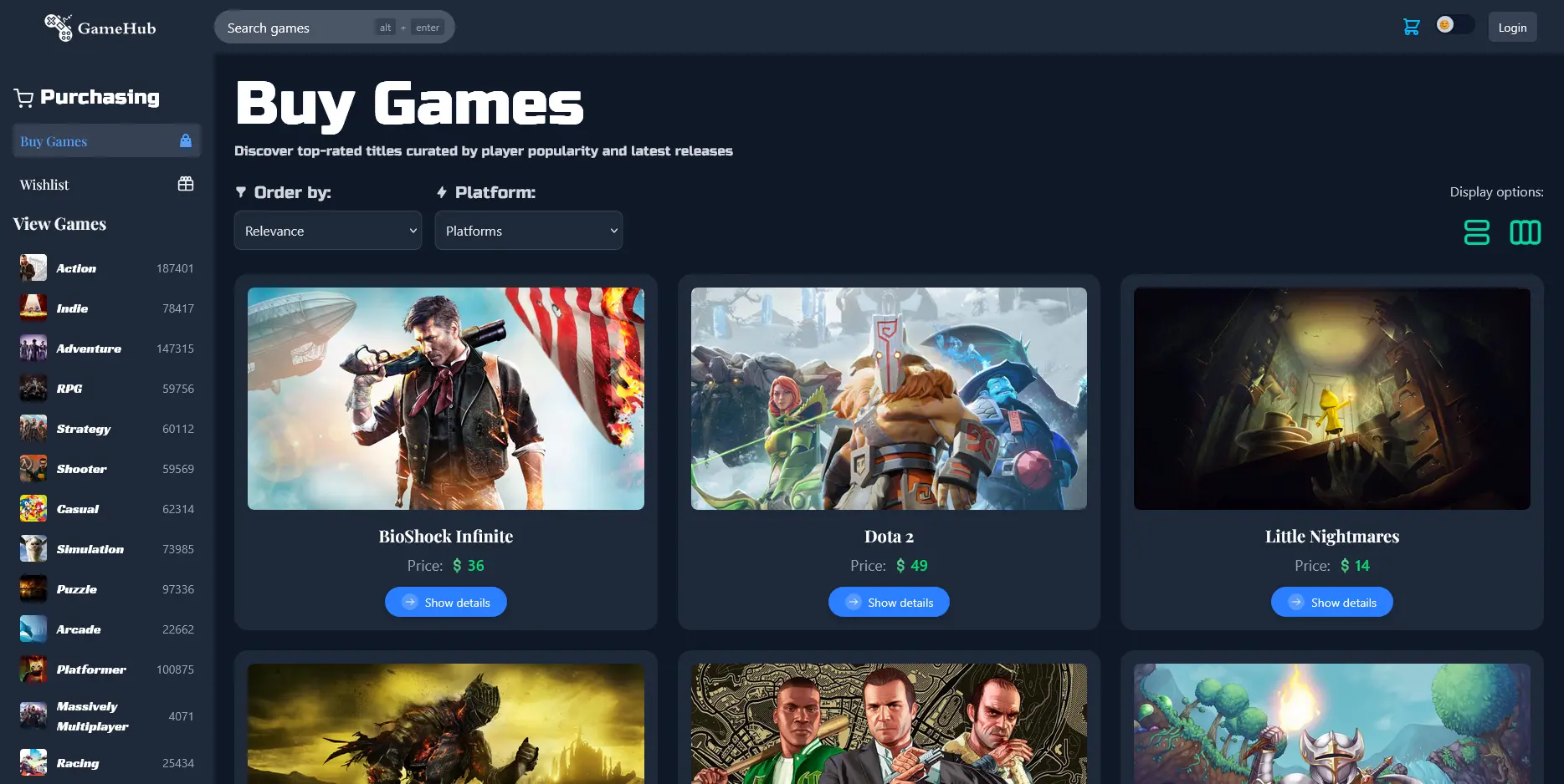 Game Hub e-commerce web app